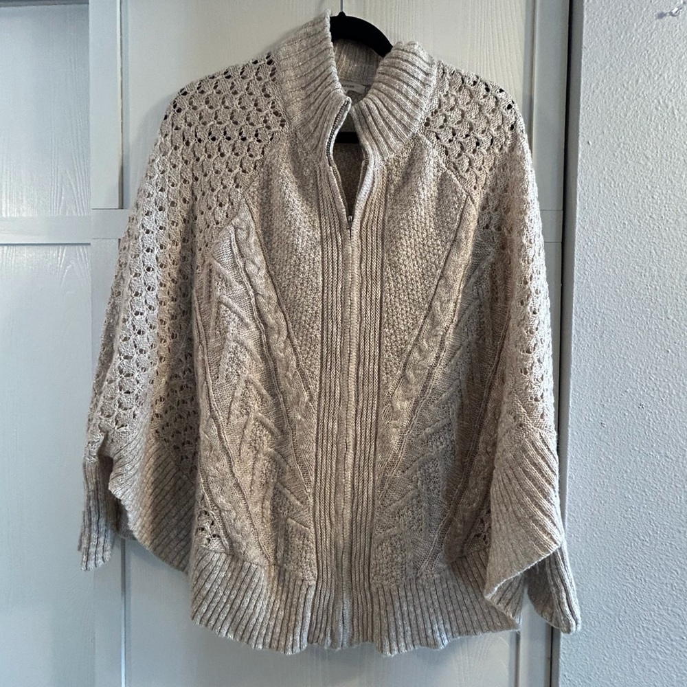 Maurices Sparkle Cardigan Poncho Sweater Dolman Sleeve Full Zip Women’s Size M/L
